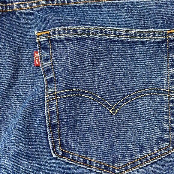 Levi's 505 Men's Denim Dark Stonewash Jeans size 36 - Picture 6 of 9